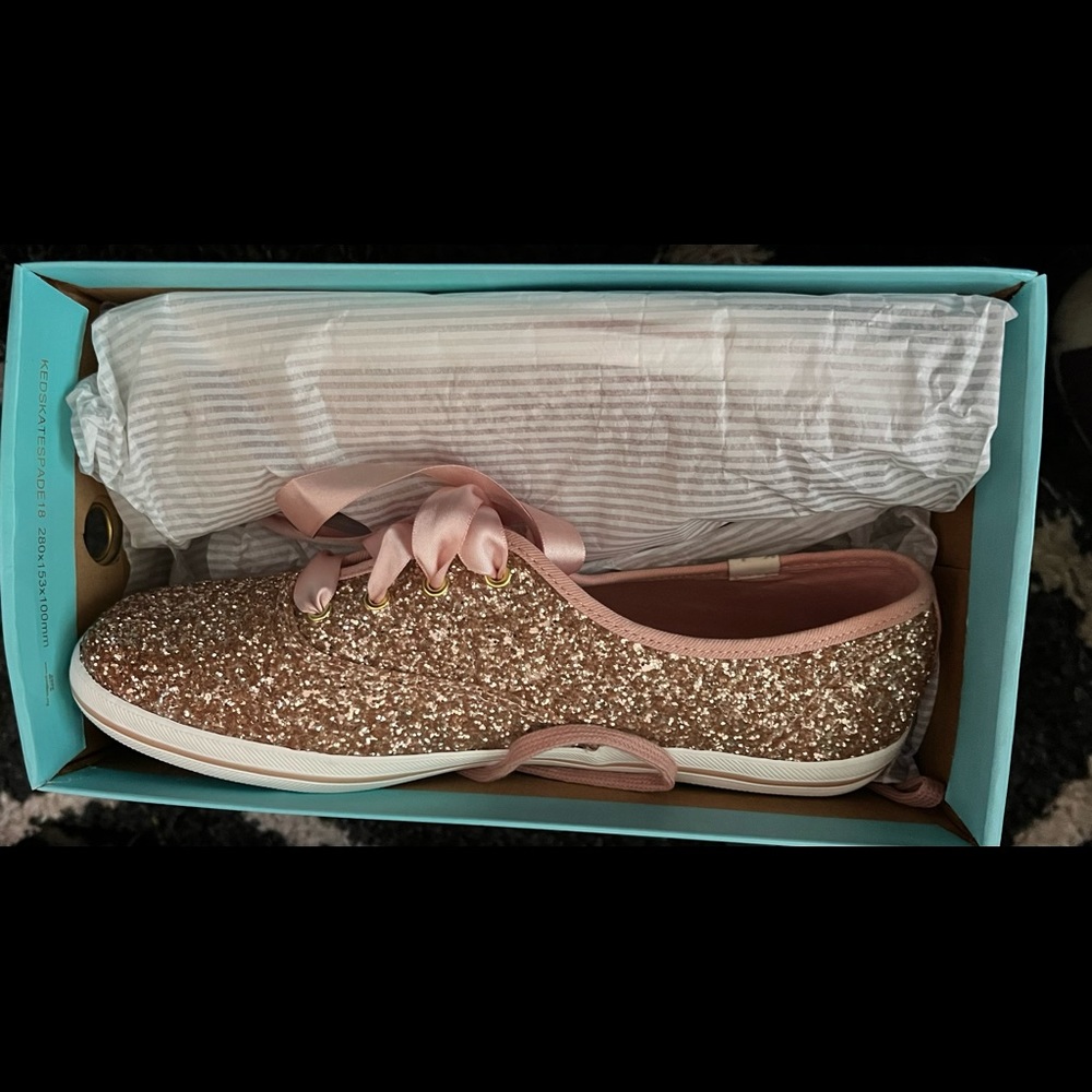 KEDS for Kate Spade NEW Rose Gold Glitter shoe